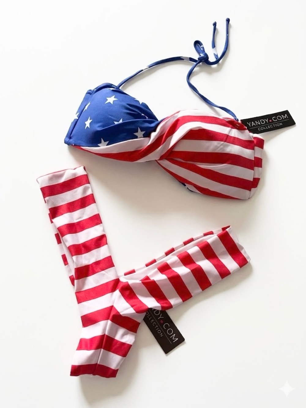🤩 2/$20 SALE Yandy Bikini Set Swim Halter Push Up Top & High Cut V Bottoms NEW